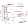 vidaXL Συρταριέρα HAMAR Σκ. Γκρι 113 x 40 x 80εκ. Μασίφ Ξύλο Πεύκου