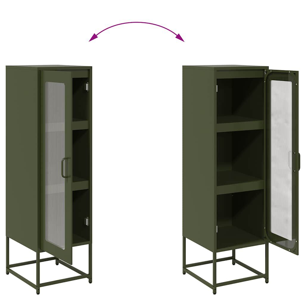 vidaXL Highboard Ελαιοπράσινο 36x39x123 cm Ατσάλι ψυχρής έλασης
