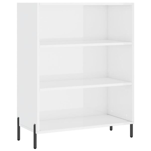 vidaXL Ραφιέρα Γυαλιστερό Λευκό 69,5 x 32,5 x 90 εκ. από Επεξεργ. Ξύλο