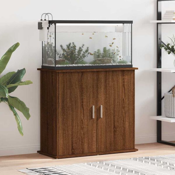 vidaXL Βάση Ενυδρείου Καφέ Δρυς 81x36x73 εκ. από Επεξεργασμένο Ξύλο