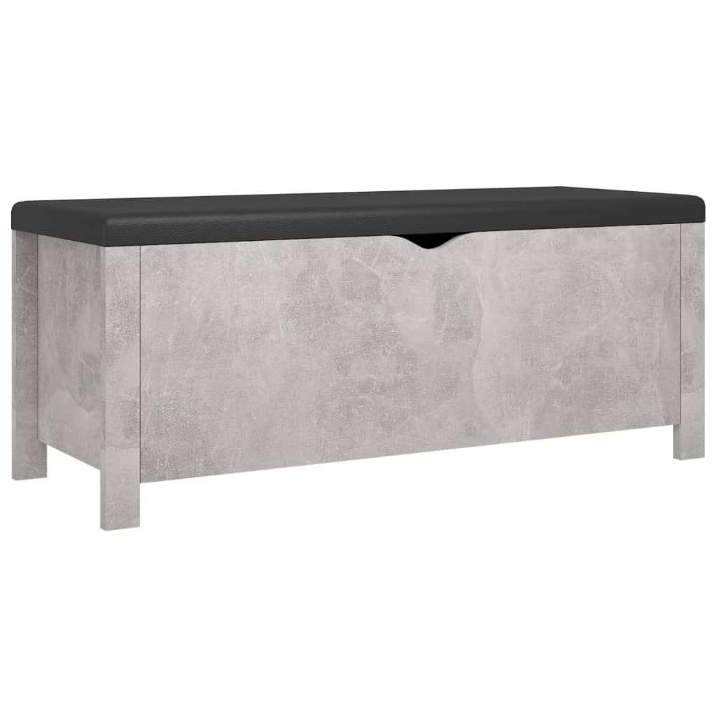 vidaXL Κουτί Αποθήκευσης Γκρι Σκ. 105x40x45 εκ Επεξ. Ξύλο με Μαξιλάρι
