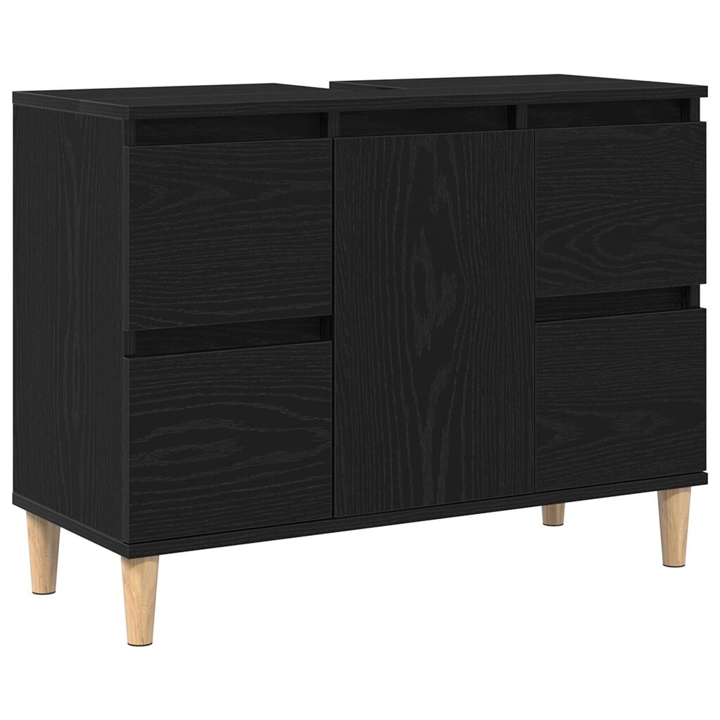 vidaXL Ντουλάπι μπαταρίας Μαύρη Δρυς 80x33x60 εκ Επεξεργασμένο Ξύλο