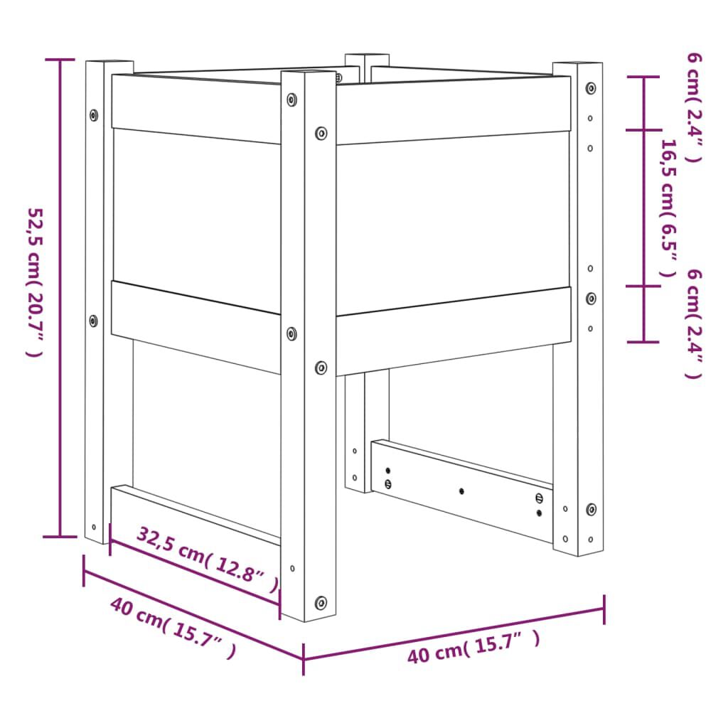 vidaXL Ζαρντινιέρες 2 τεμ. 40 x 40 x 52,5 εκ. από Μασίφ Ξύλο Πεύκου