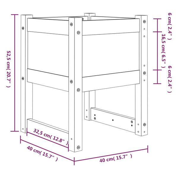 vidaXL Ζαρντινιέρες 2 τεμ. 40 x 40 x 52,5 εκ. από Μασίφ Ξύλο Πεύκου