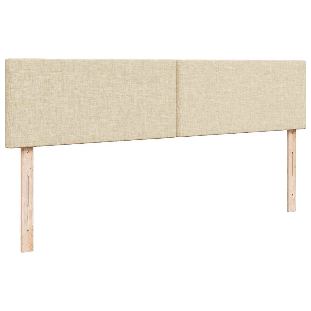 vidaXL Οθωμανικό Κρεβάτι με Στρώμα Κρέμα 160x200cm Ύφασμα