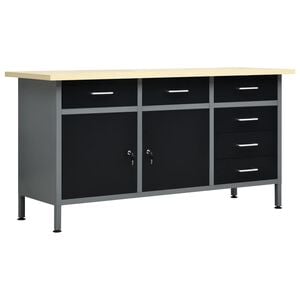 vidaXL &Pi;ά&gamma;&kappa;&omicron;&sigmaf; &Epsilon;&rho;&gamma;&alpha;&sigma;ί&alpha;&sigmaf; &Mu;&alpha;ύ&rho;&omicron;&sigmaf; 160 x 60 x 85 &epsilon;&kappa;. &Alpha;&tau;&sigma;ά&lambda;&iota;&nu;&omicron;&sigmaf;