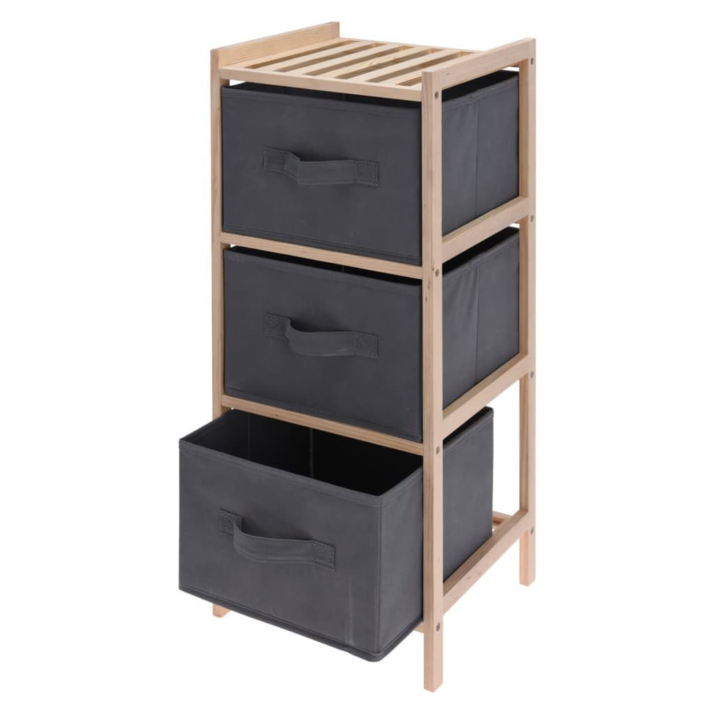 H&S Collection Αποθηκευτικό Ντουλάπι με 3 Κουτιά Αποθήκευσης Σκ. Γκρι