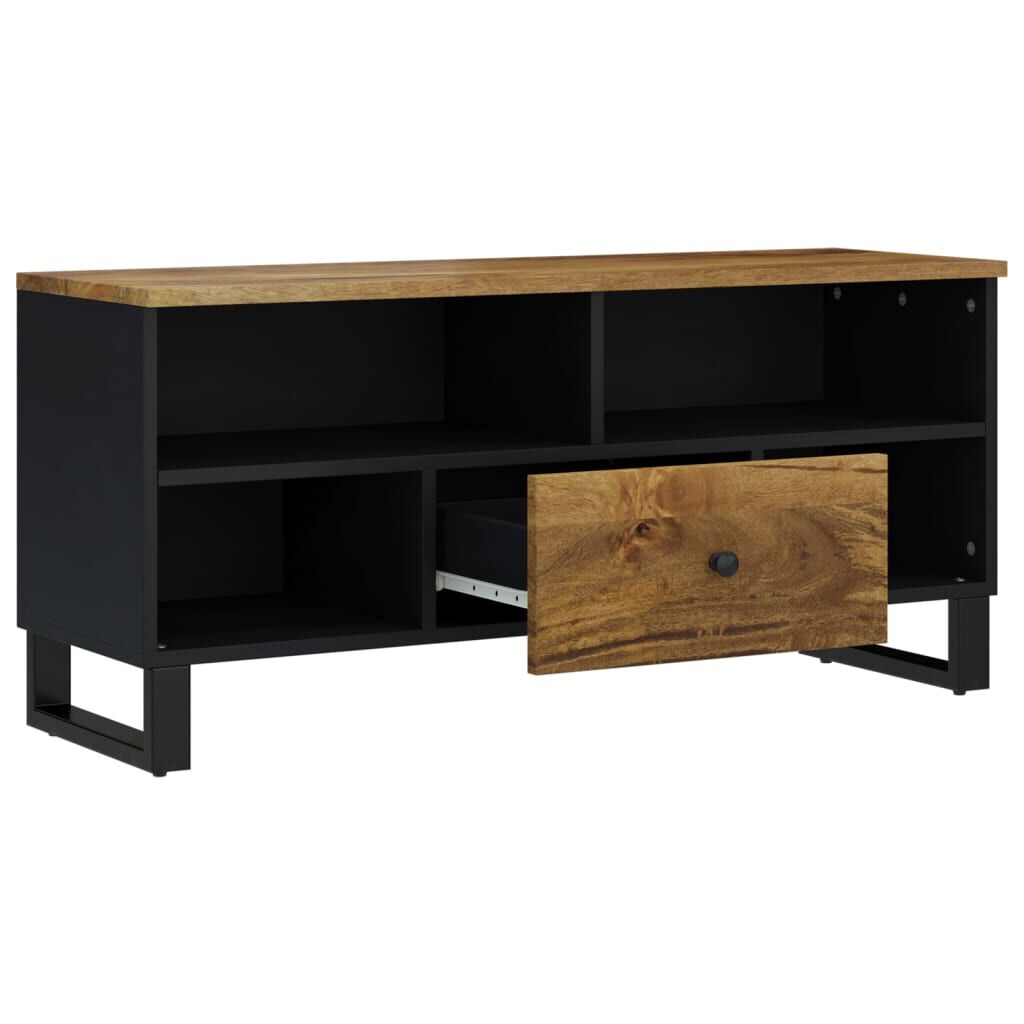vidaXL Έπιπλο Τηλεόρασης 100x33x46 εκ. Μασίφ Ξύλο Μάνγκο & Επεξ. Ξύλο
