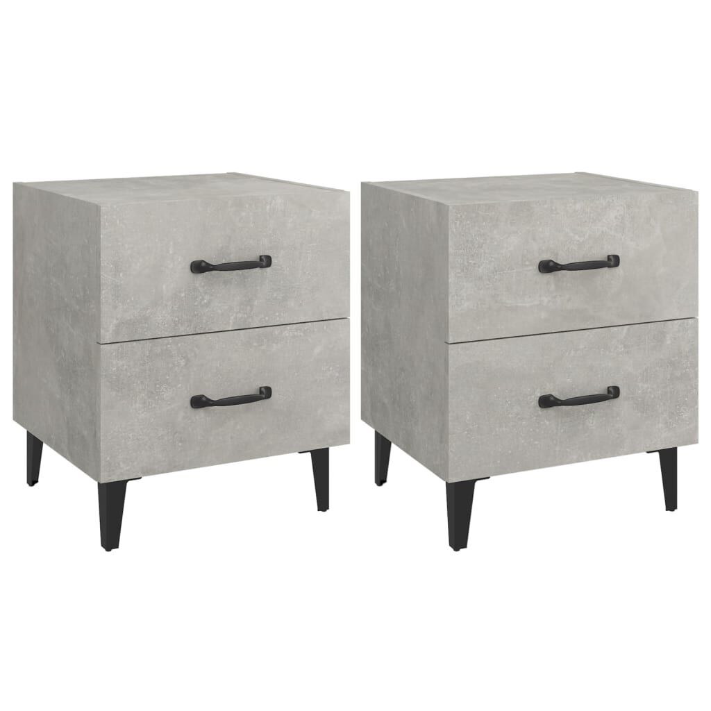 vidaXL Κομοδίνα 2 τεμ. Γκρι Σκυροδέματος 40 x 35 x 47,5 εκ.