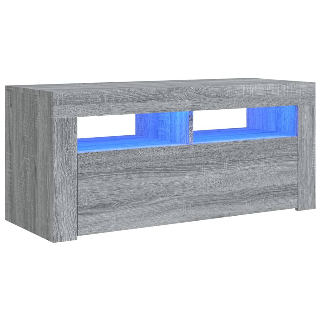 vidaXL Έπιπλο Τηλεόρασης με LED Γκρι Sonoma 90x35x40 εκ.