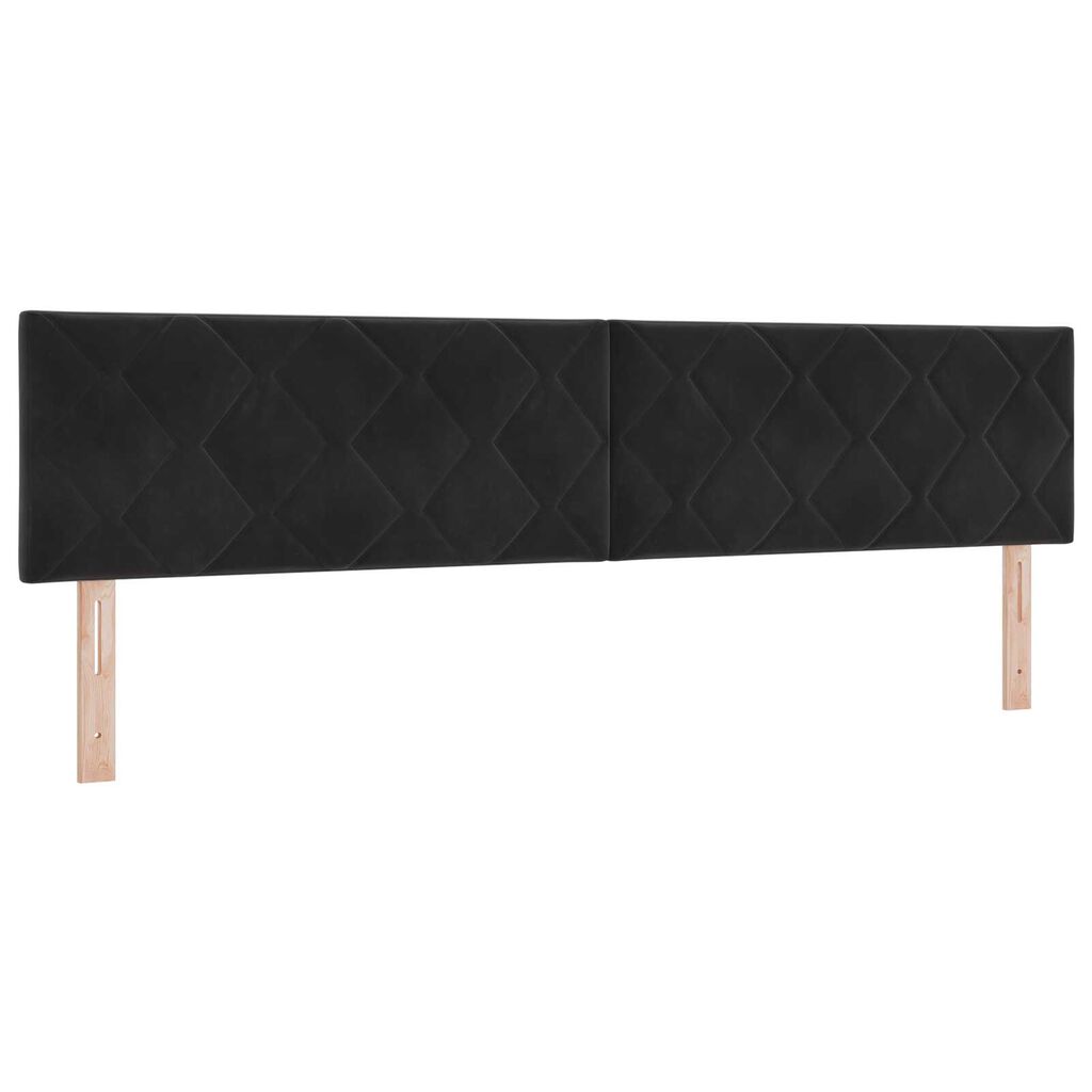 vidaXL Κρεβάτι με ελατήρια με στρώμα Μαύρο 200 x 200 cm Βελούδο