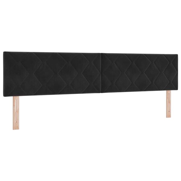 vidaXL Κρεβάτι με ελατήρια με στρώμα Μαύρο 200 x 200 cm Βελούδο