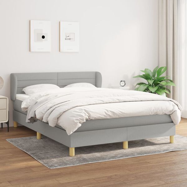 vidaXL &Kappa;&rho;&epsilon;&beta;ά&tau;&iota; Boxspring &mu;&epsilon; &Sigma;&tau;&rho;ώ&mu;&alpha; &Alpha;&nu;&omicron;&iota;&chi;&tau;ό &Gamma;&kappa;&rho;&iota; 140x190 &epsilon;&kappa;. &Upsilon;&phi;&alpha;&sigma;&mu;ά&tau;&iota;&nu;&omicron;