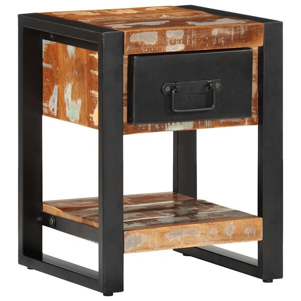 vidaXL Κομοδίνο Πολύχρωμο 35x34x45 cm Στερεό ξύλο αναγεννημένο