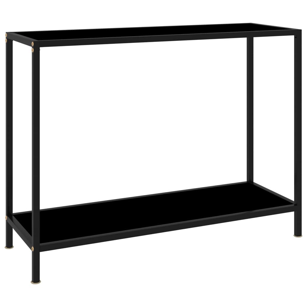 vidaXL Τραπέζι Κονσόλα Μαύρο 100 x 35 x 75 εκ. από Ψημένο Γυαλί