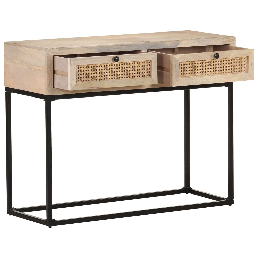 vidaXL Τραπέζι Κονσόλα 100x35x76εκ Μασίφ Ξύλο Μάνγκο/Φυσικό Ζαχαροκάλ.