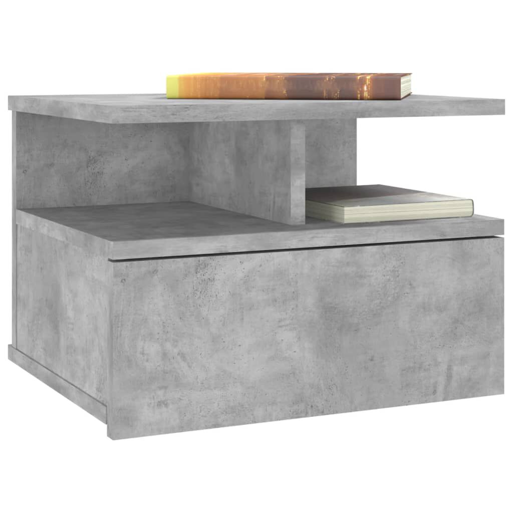 vidaXL Κομοδίνο Κρεμαστό Γκρι Σκυροδέματος 40x31x27 εκ. από Επεξ. Ξύλο