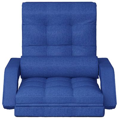 vidaXL Πολυθρόνα - Κρεβάτι Δαπέδου Πτυσσόμενη Μπλε Υφασμάτινη