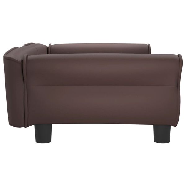 vidaXL Κρεβάτι Σκύλου Καφέ 95 x 55 x 30 εκ. από Συνθετικό Δέρμα