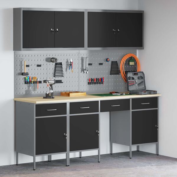 vidaXL &Nu;&tau;&omicron;&upsilon;&lambda;ά&pi;&alpha; &Epsilon;&rho;&gamma;&alpha;&sigma;ί&alpha;&sigmaf; 10 pcs &Mu;&alpha;ύ&rho;&omicron; &Mu;&eta;&chi;&alpha;&nu;&iota;&sigma;&mu;έ&nu;&omicron; &xi;ύ&lambda;&omicron; &kappa;&alpha;&iota; &alpha;&tau;&sigma;ά&lambda;&iota;