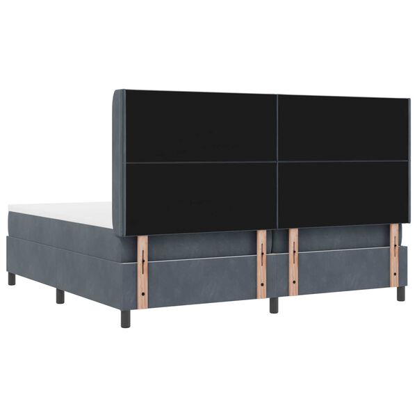 vidaXL Κρεβάτι Box Spring LED με Στρώμα Σκούρο γκρι 200 x 200 cm