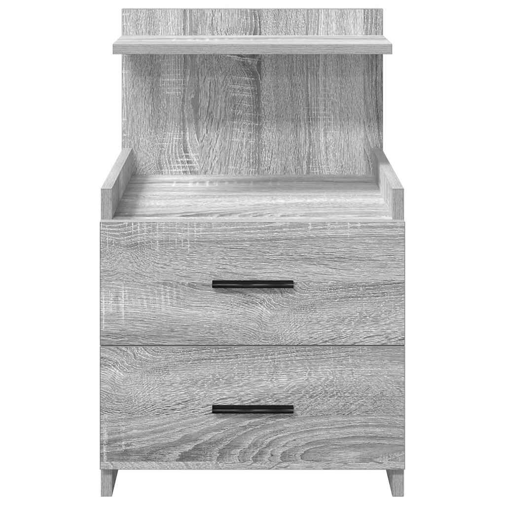 vidaXL Κομοδίνο με 2 Συρτάρια Γκρι Sonoma 40x36,5x62 εκ.