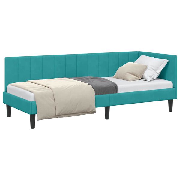 vidaXL Κρεβάτι Γωνίας με κεφαλάρι Τιρκουάζ 80 x 200 cm Βελούδο