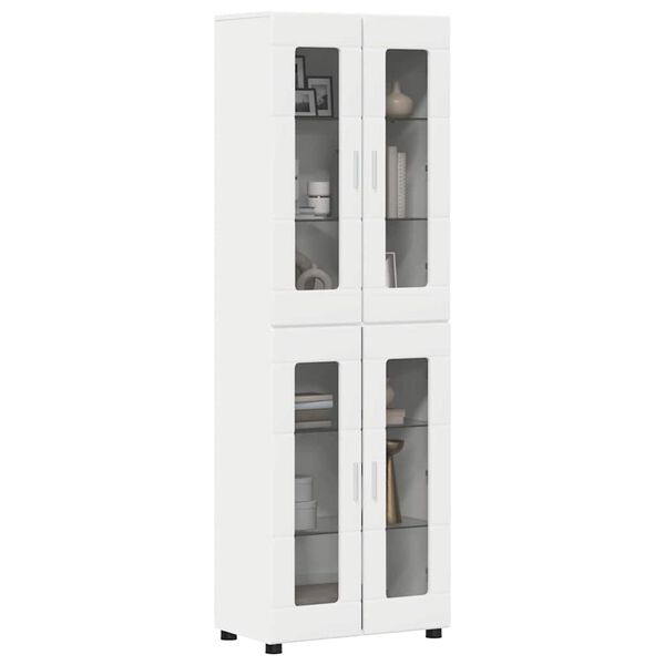 vidaXL Highboard FLORIN &Lambda;&epsilon;&upsilon;&kappa;ό 60 x 35 x 182 &epsilon;&kappa;. &Epsilon;&pi;&epsilon;&xi;&epsilon;&rho;&gamma;&alpha;&sigma;&mu;έ&nu;&omicron; &xi;ύ&lambda;&omicron;