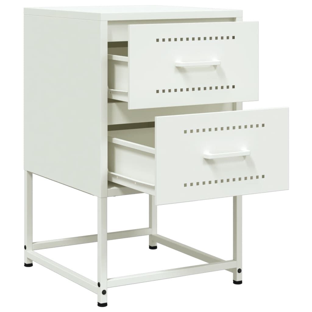 vidaXL Κομοδίνο Λευκό 36x39x60,5 εκ. από Χάλυβα