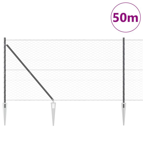 Φράχτης Hexagon της vidaXL Γκρι 1.2x50 μ Χάλυβας
