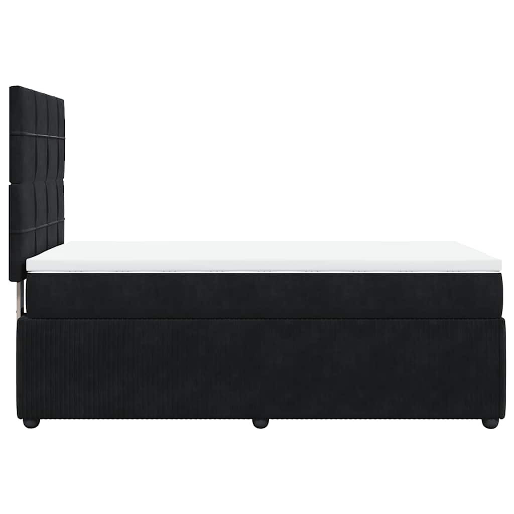 vidaXL Κρεβάτι Boxspring με Στρώμα Μαύρο 100x200 εκ. Βελούδινο