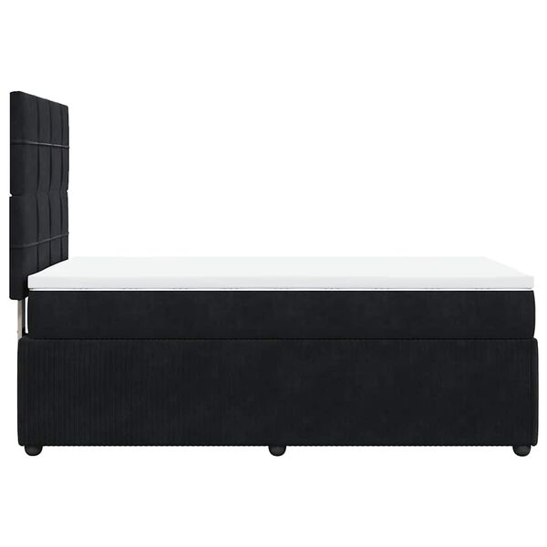 vidaXL Κρεβάτι Boxspring με Στρώμα Μαύρο 100x200 εκ. Βελούδινο