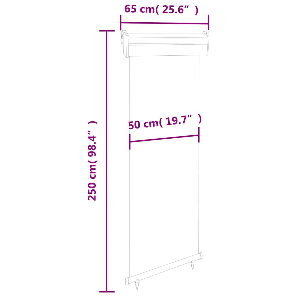 vidaXL Σκίαστρο Βεράντας Πλαϊνό Γκρι 65 x 250 εκ.
