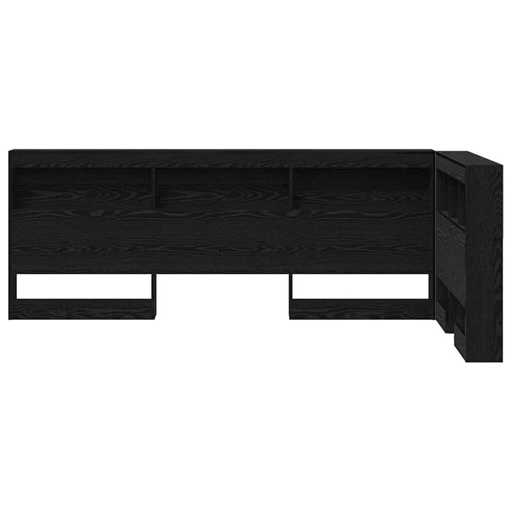 vidaXL Κεφαλάρι Αποθήκης με ράφι Μαύρη δρυς 75 cm Επεξεργασμένο ξύλο
