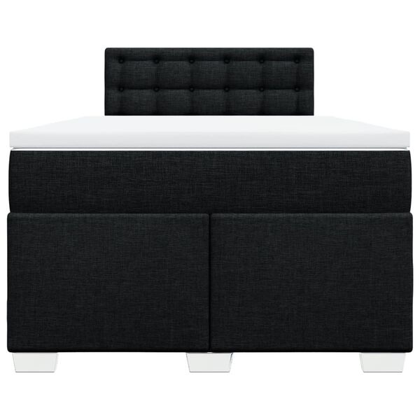 vidaXL Κρεβάτι Boxspring με Στρώμα Μαύρο 120x200 εκ. Υφασμάτινο