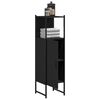 vidaXL Ντουλάπι Μπάνιου Μαύρο 33 x 33 x 120,5 εκ. Επεξεργασμένο Ξύλο