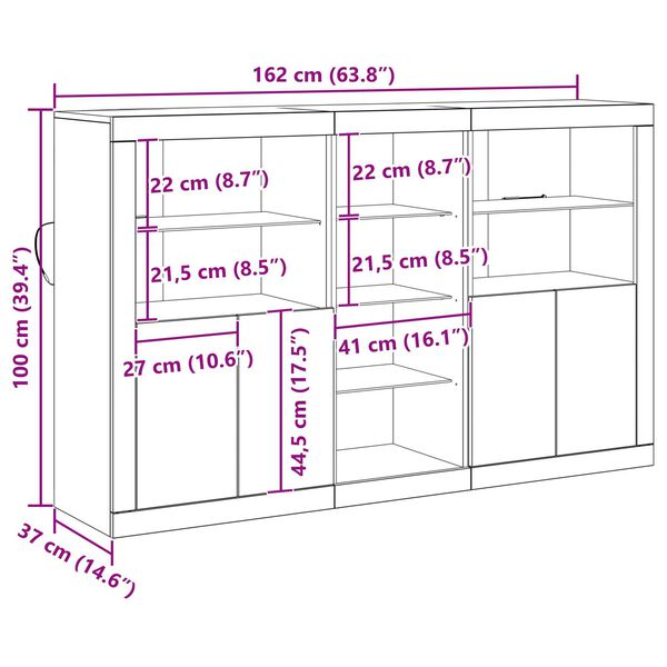 vidaXL Πλαϊνό γραφείο Παλαιό ξύλο 162 x 37 x 100 εκ.