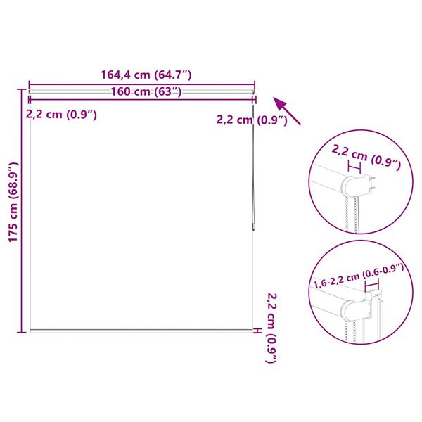 Στόρι Συσκότισης Ρόλερ Μπεζ 160 x 175 εκ.