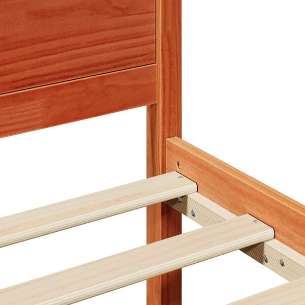 vidaXL Σκελετός Κρεβατιού Καφέ 140 x 190 cm Μασίφ ξύλο πεύκου