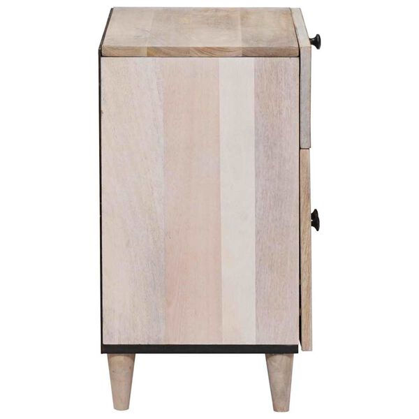 vidaXL Κομοδίνο με συρτάρι Μπεζ 50 x 33 x 60 εκ Μασίφ ξύλο μάνγκο