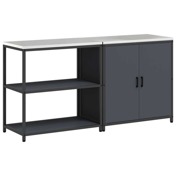 vidaXL Σετ Αποθήκευσης Κουζίνας 2 pcs Ανθρακί 150 x 50 x 92 εκ.