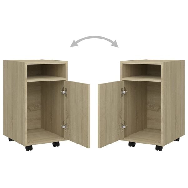 vidaXL Βοηθητ. Ντουλάπι με Τροχούς Sonoma Δρύς 33x38x60 εκ Επεξ. Ξύλο