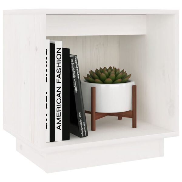 vidaXL Κομοδίνα 2 τεμ. Λευκά 40 x 30 x 40 εκ. από Μασίφ Ξύλο Πεύκου