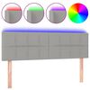 vidaXL Κεφαλάρι Κρεβατιού LED Ανοιχτό Γκρι 144x5x78/88 εκ. Υφασμάτινο
