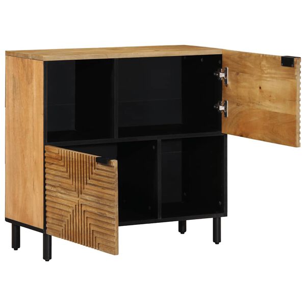 vidaXL Sideboard καφέ 80x33x75 cm μασίφ ξύλο Mango