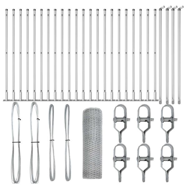 vidaXL &Sigma;&tau;ύ&lambda;&omicron;&sigmaf; &Pi;&epsilon;&rho;&iota;&phi;&rho;ά&xi;&epsilon;&omega;&nu; &Alpha;&sigma;&eta;&mu;ί 50 x 0,6 m (&delta;ί&chi;&tau;&upsilon; 13 mm) &Alpha;&tau;&sigma;ά&lambda;&iota;