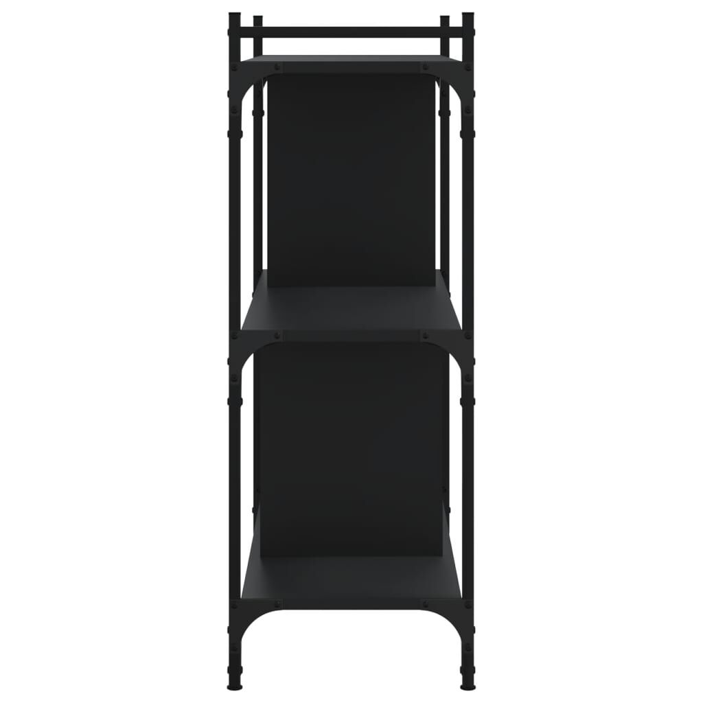 vidaXL Βιβλιοθήκη 3 Επιπέδων Μαύρη 76 x 32 x 88 εκ. από Επεξεργ. Ξύλο