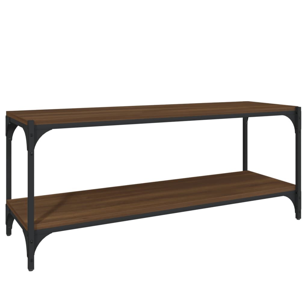vidaXL Έπιπλο Τηλεόρασης Καφέ Δρυς 100x33x41 εκ. Επεξ. Ξύλο & Ατσάλι