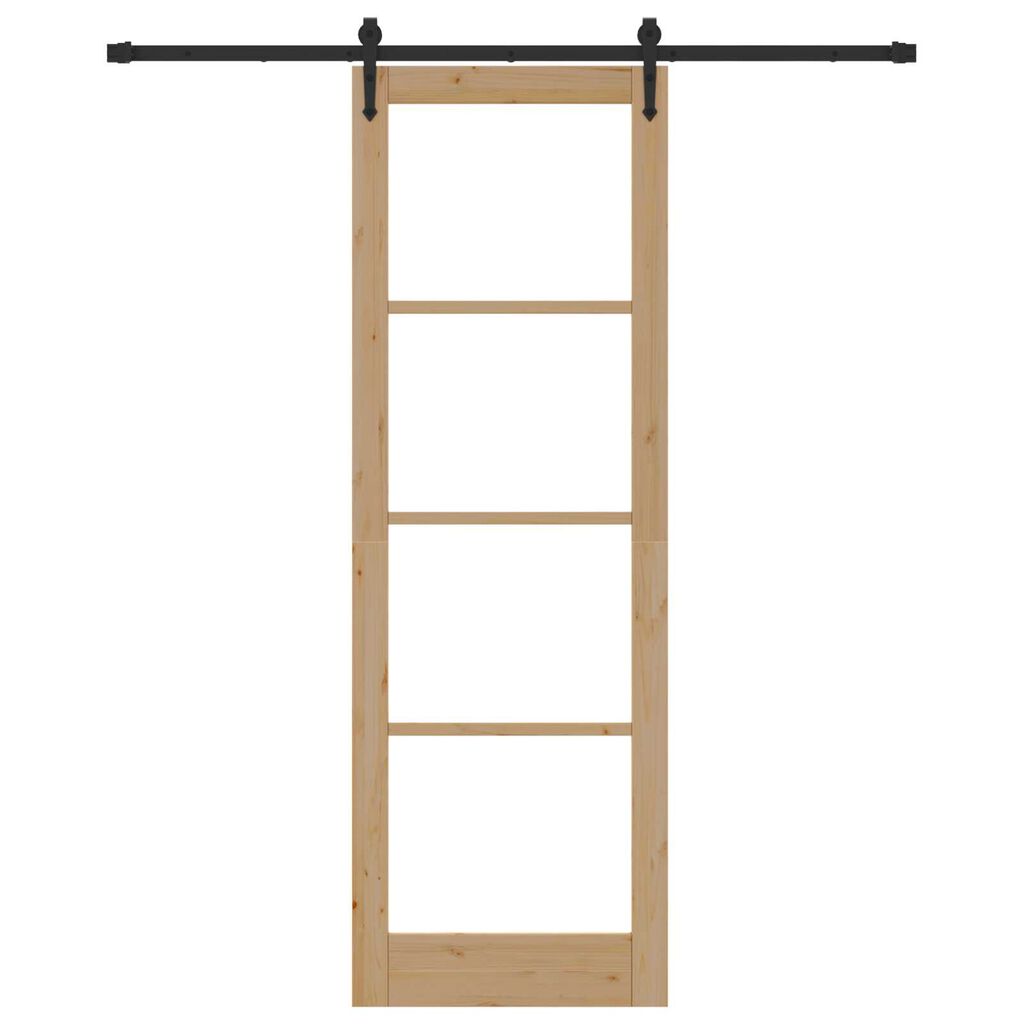 vidaXL Ολισθητή Πόρτα Καφέ 78 x 232 cm Ξύλο και μέταλλο