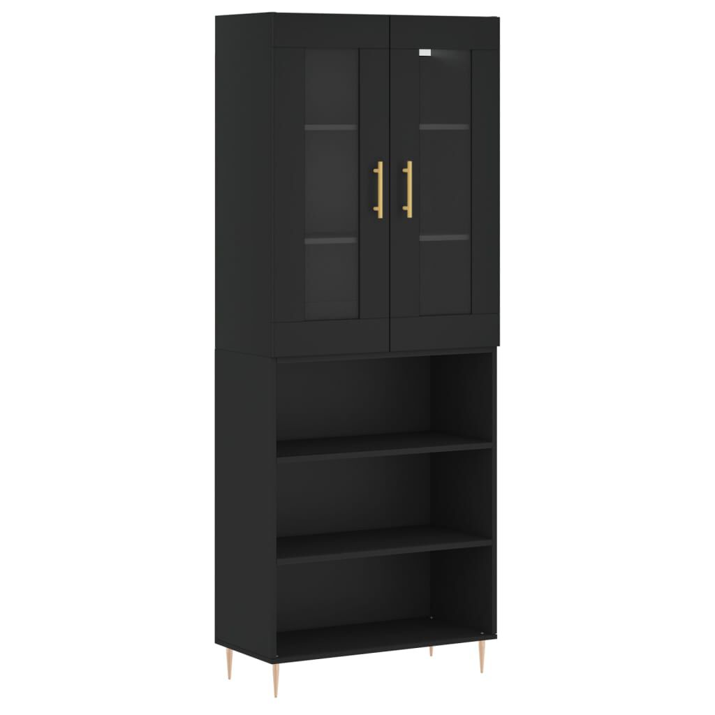 vidaXL Ντουλάπι Μαύρο 69,5x34x180 εκ. από Επεξεργασμένο Ξύλο
